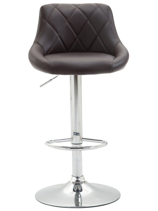 Barová stolička Lazio umelá koža chróm, hnedá
