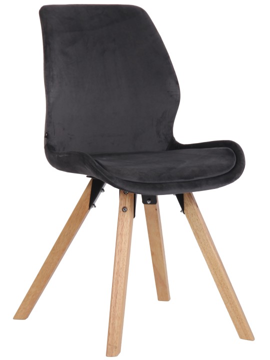 Stolička Luna Velvet, tmavosivá