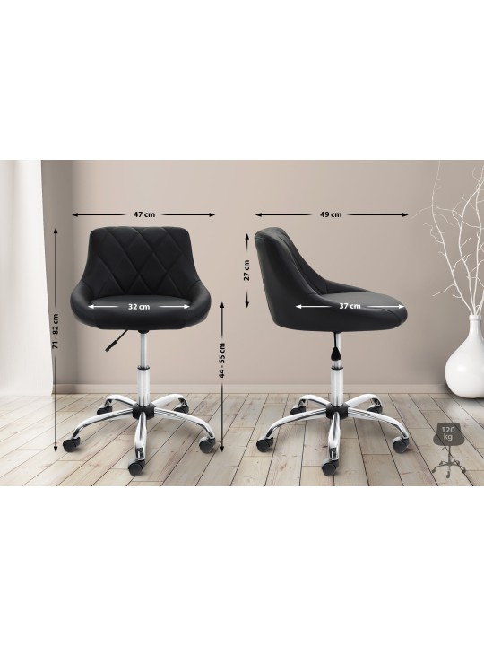 Pracovná stolička Lazio z umelej kože, čierna