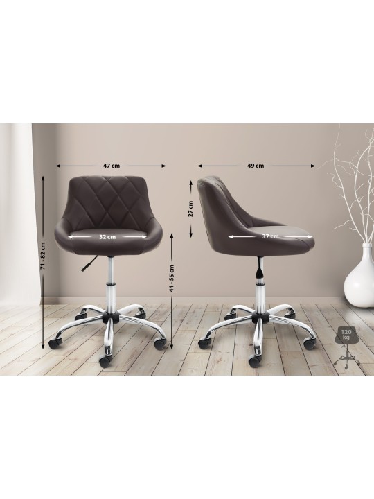 Pracovná stolička Lazio z umelej kože, hnedá