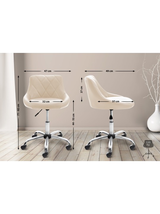 Pracovná stolička Lazio z umelej kože, krémová