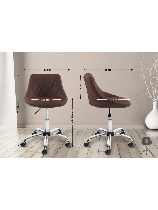 Pracovná stolička Lazio látka, hnedá