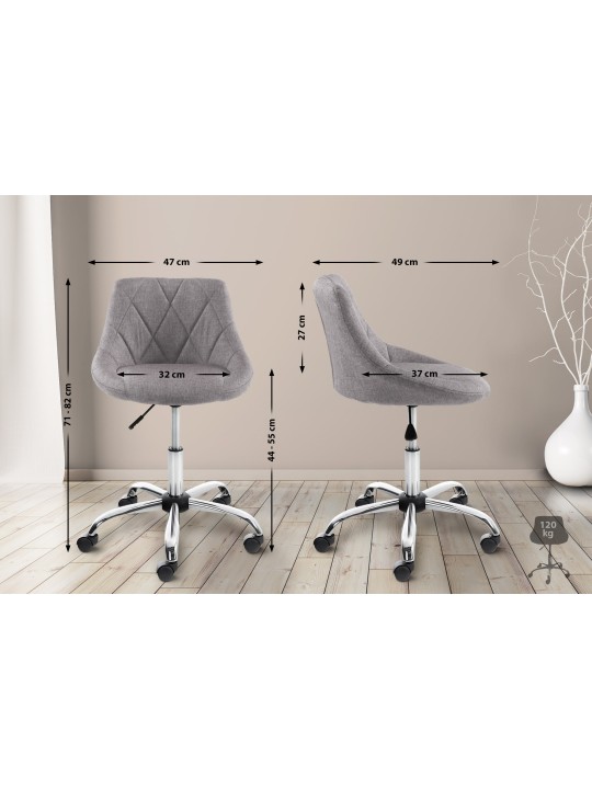 Pracovná stolička Lazio látka, sivá