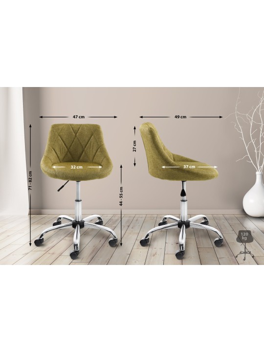 Pracovná stolička Lazio látka, zelená