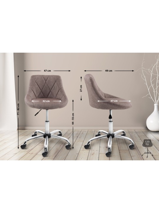 Pracovná stolička Lazio látka, šedohnedá