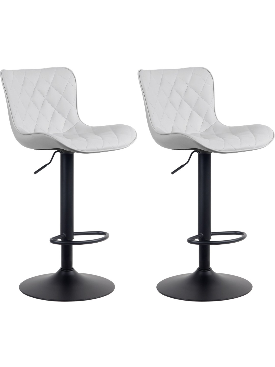 Sada 2 barových stoličiek Emma z umelej kože, biela