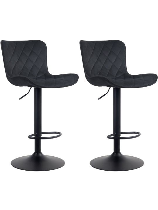 Sada 2 barových stoličiek Emma velvet, čierna
