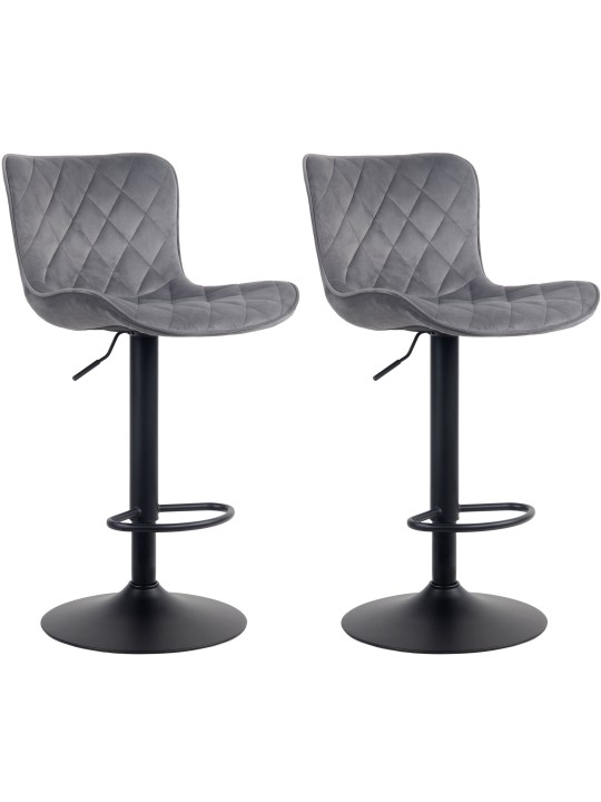 Sada 2 barových stoličiek Emma velvet, tmavosivá