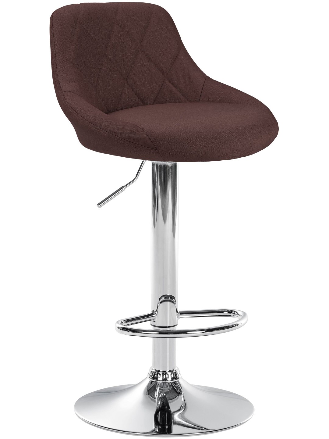 Barová stolička Lazio látka chróm, hnedá