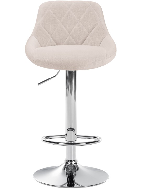 Barová stolička Lazio látka chróm, krémová