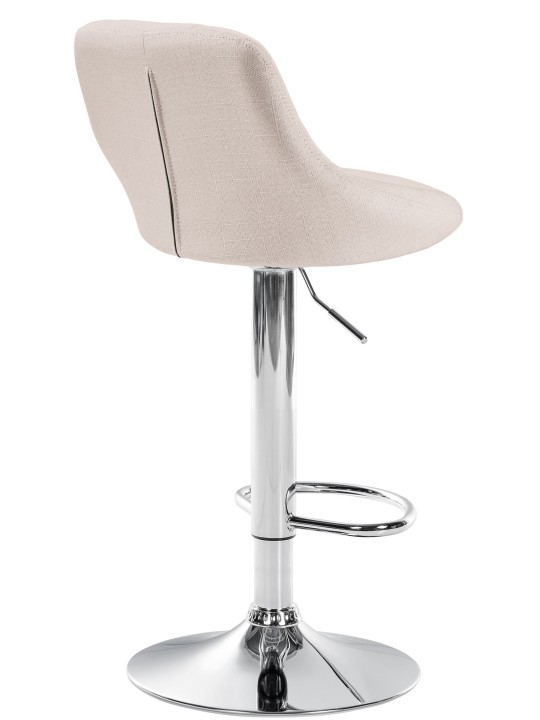 Barová stolička Lazio látka chróm, krémová