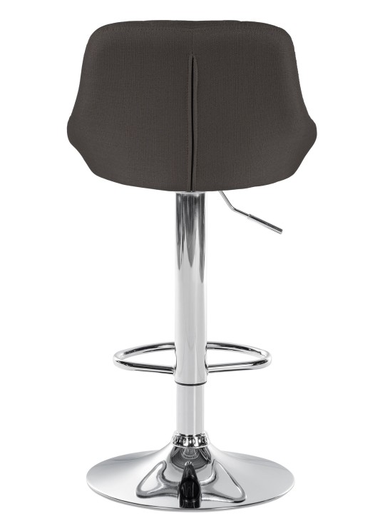 Barová stolička Lazio látka chróm, tmavosivá