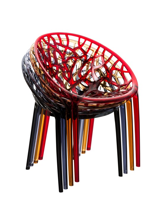 Stohovacia stolička CRYSTAL, priehľadná