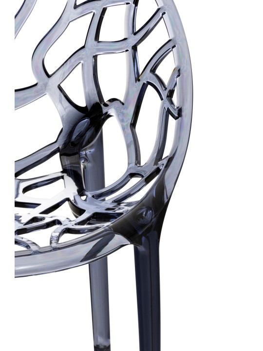 Stohovacia stolička CRYSTAL, sivá