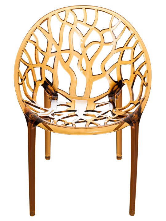 SET 2 stohovacích stoličiek CRYSTAL, jantárová