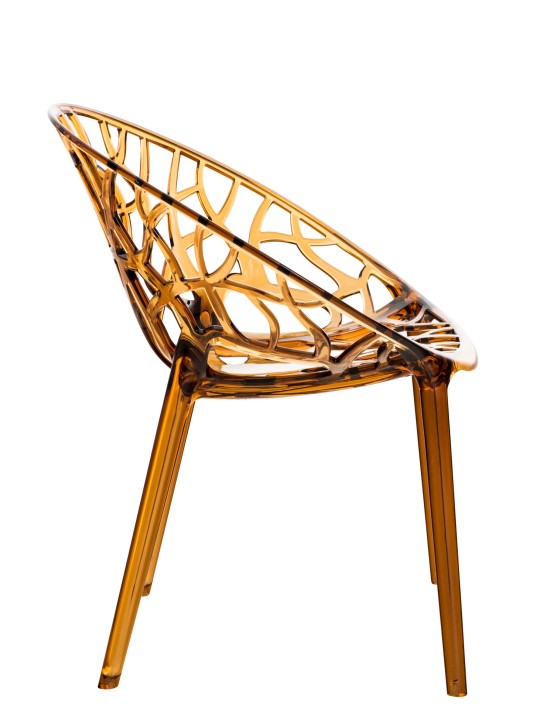 SET 2 stohovacích stoličiek CRYSTAL, jantárová