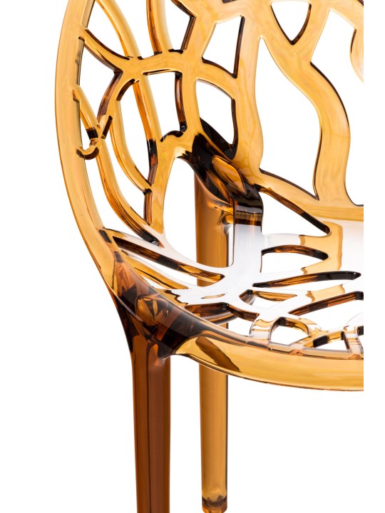 SET 2 stohovacích stoličiek CRYSTAL, jantárová