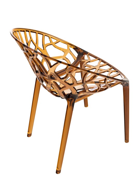 SET 2 stohovacích stoličiek CRYSTAL, jantárová