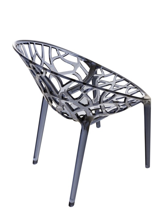 SET 2 stohovacích stoličiek CRYSTAL, sivá