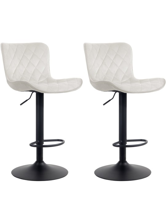 Sada 2 barových stoličiek Emma velvet, krémová