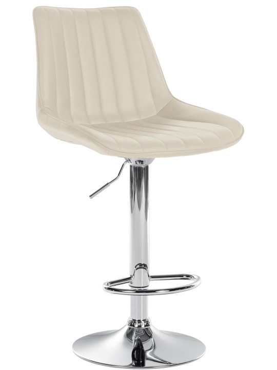 Barová stolička Toni umelá koža chróm, krémová