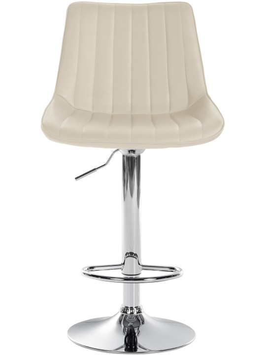 Barová stolička Toni umelá koža chróm, krémová