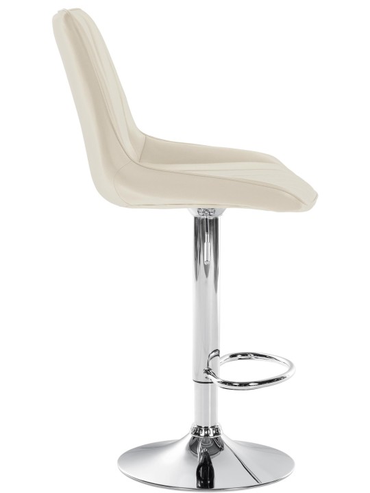 Barová stolička Toni umelá koža chróm, krémová