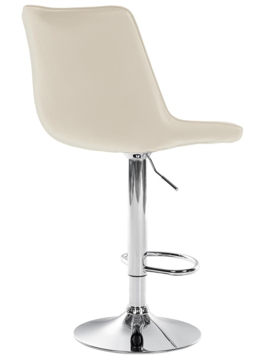Barová stolička Toni umelá koža chróm, krémová