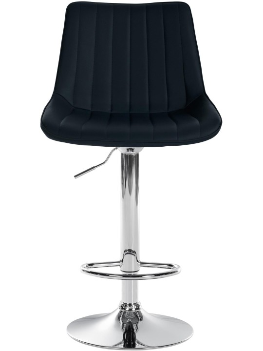 Barová stolička Toni umelá koža chróm, čierna