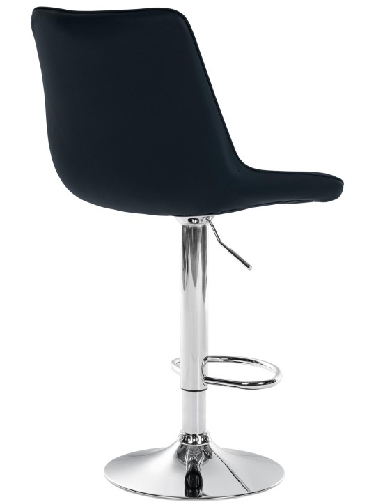 Barová stolička Toni umelá koža chróm, čierna