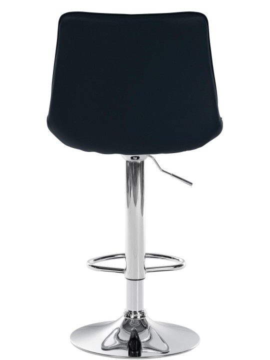 Barová stolička Toni umelá koža chróm, čierna