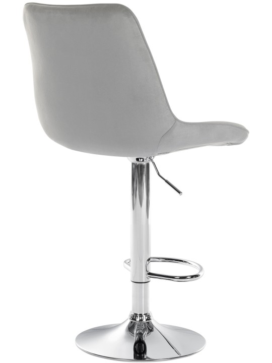 Barová stolička Toni velvet chrome, sivá