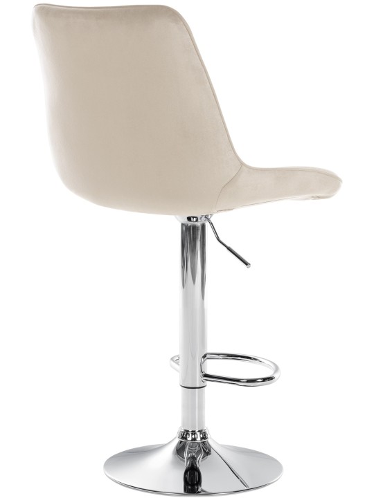 Barová stolička Toni velvet chrome, krémová