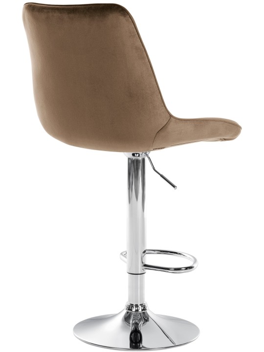 Barová stolička Toni velvet chrome, hnedá