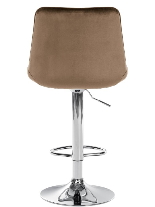 Barová stolička Toni velvet chrome, hnedá