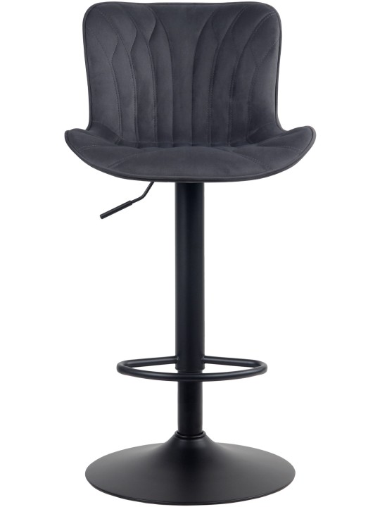 Barová stolička Linus velvet, čierna