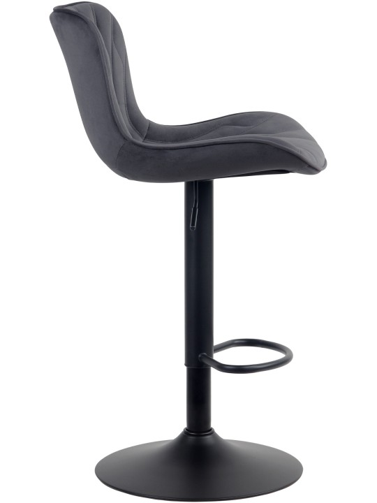 Barová stolička Linus velvet, čierna