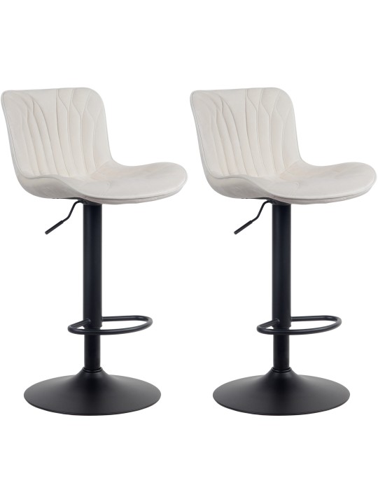 Sada 2 barových stoličiek Linus velvet, krémová