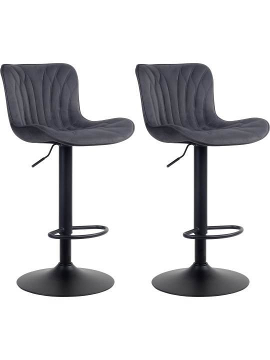 Sada 2 barových stoličiek Linus velvet, čierna