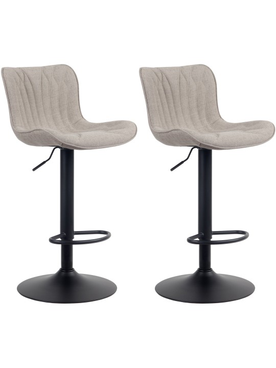 Sada 2 barových stoličiek Linus látka, šedohnedá