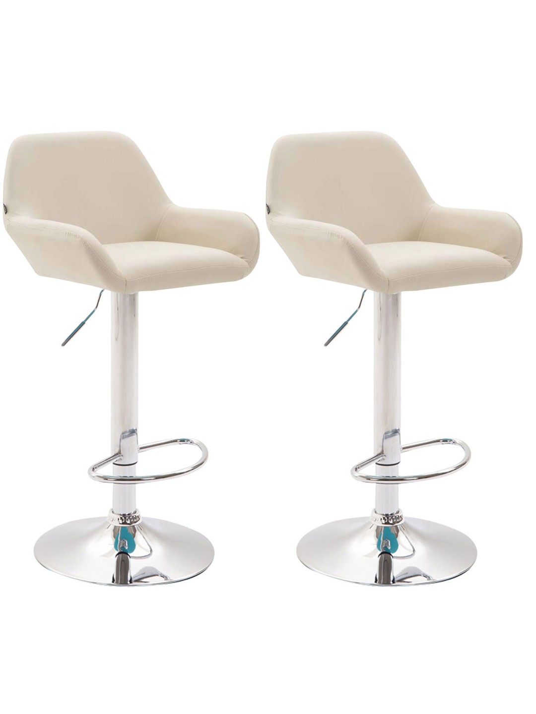 Sada 2 barových stoličiek Braga umelá koža chróm, krémová
