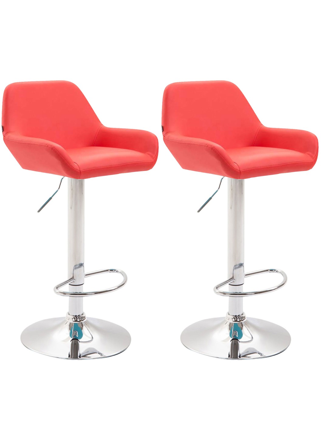 Sada 2 barových stoličiek Braga umelá koža chróm, červená