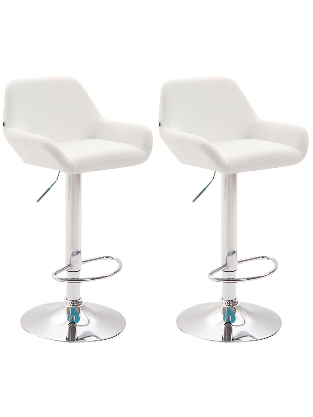 Sada 2 barových stoličiek Braga umelá koža chróm, biela