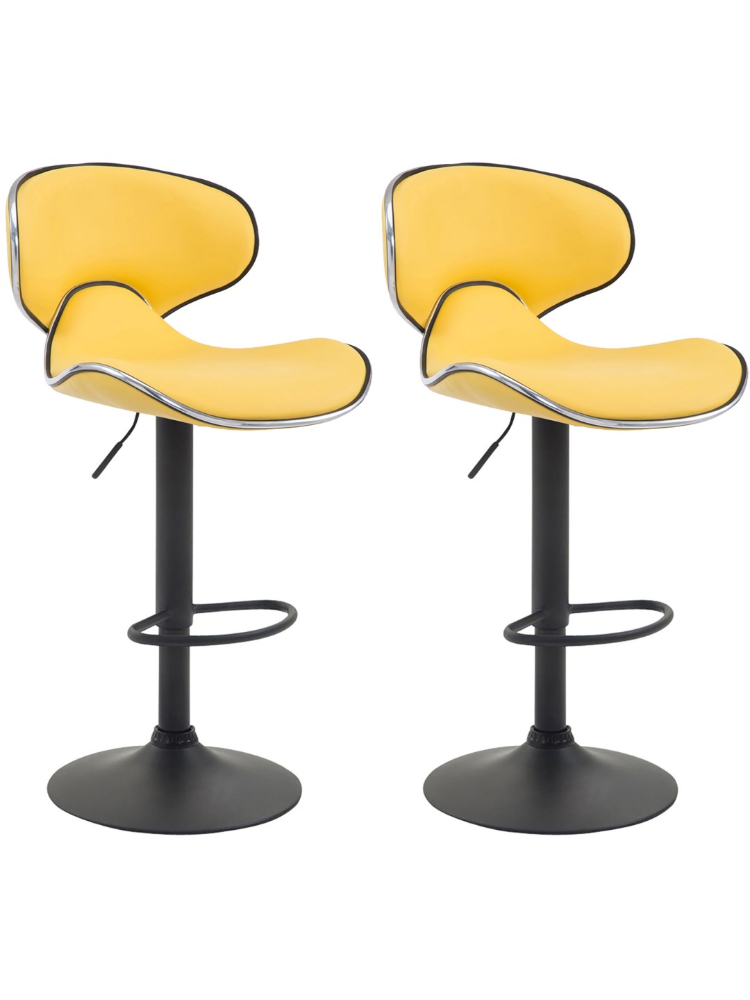 Sada 2 barových stoličiek Las Vegas V2 z umelej kože, žltá
