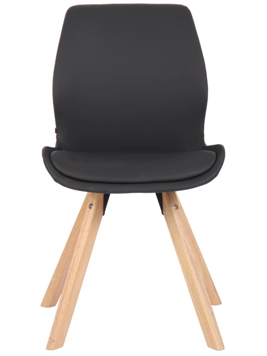 Stolička Luna imitácia kože, čierna