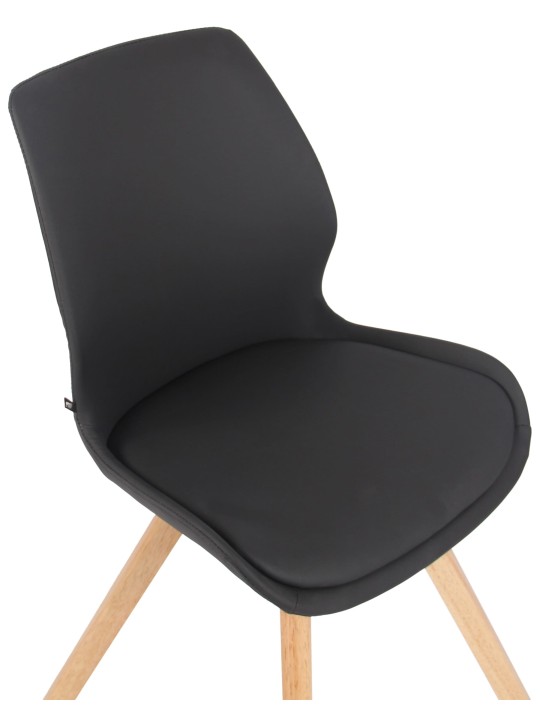 Stolička Luna imitácia kože, čierna