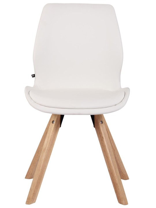 Stolička Luna imitácia kože, biela