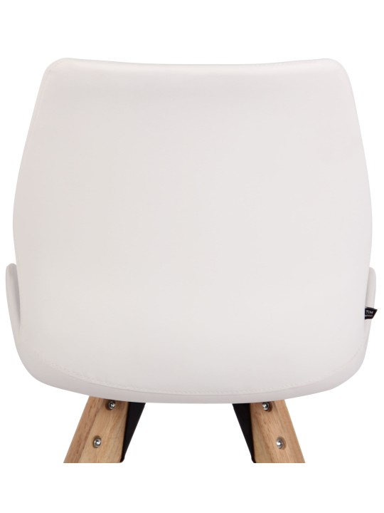 Stolička Luna imitácia kože, biela