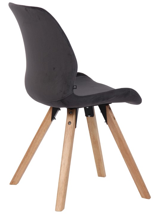 Stolička Luna Velvet, tmavosivá