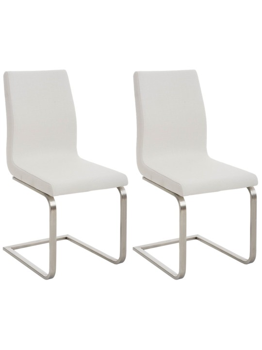 Sada 2 jedálenských stoličiek látka Belfort, biela
